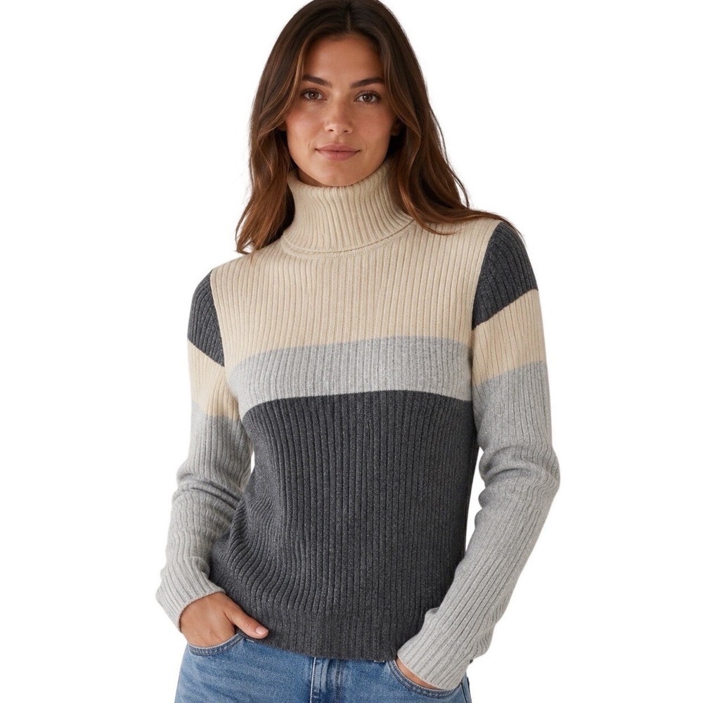 VTG Valerie Stevens 100% Cashmere Turtleneck Sweater Women XL Ribβ Knit Soft